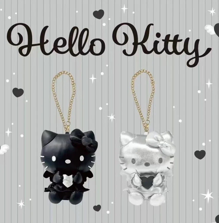 sanrio-hello-kitty-monochrome-black-angel-leather-mascot-holder-keychain-silver-