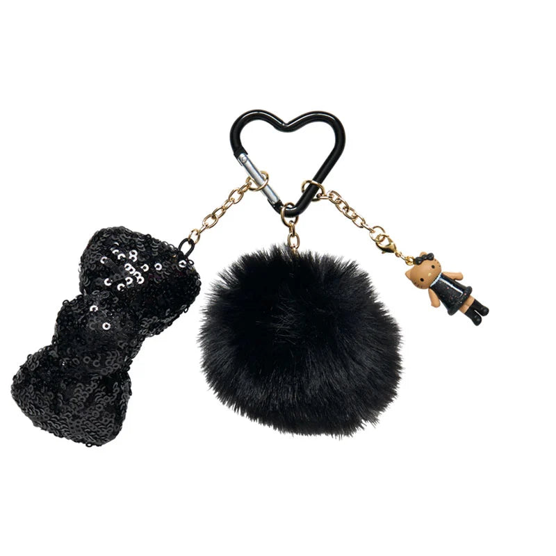 sanrio-hello-kitty-ribbon-strap-keychain-black-glitter-