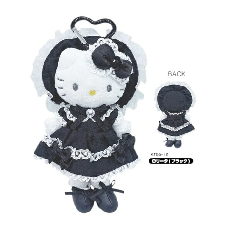 sanrio-hello-kitty-style-up-long-leg-lolita-mascot-holder-keychain-black-