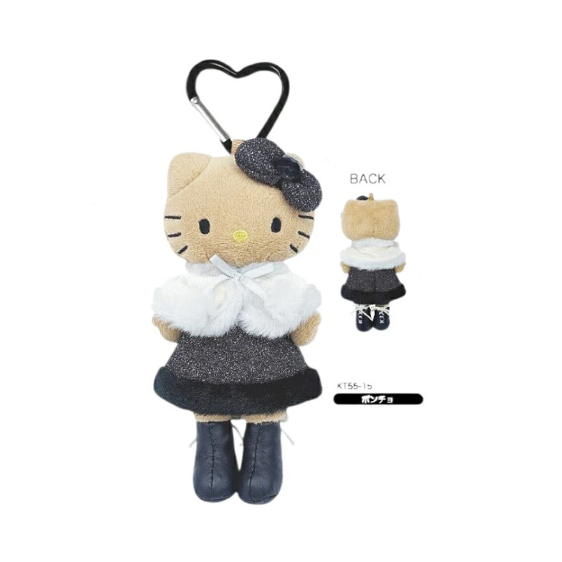 sanrio-hello-kitty-style-up-long-leg-tanned-poncho-mascot-holder-keychain
