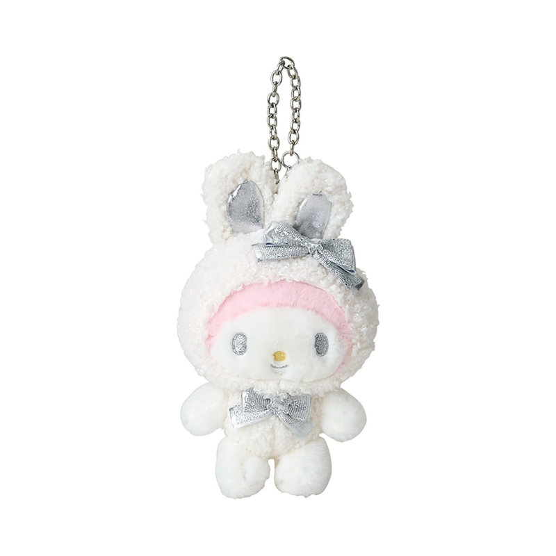 sanrio-my-melody-fluffy-snow-rabbit-mascot-holder-keychain