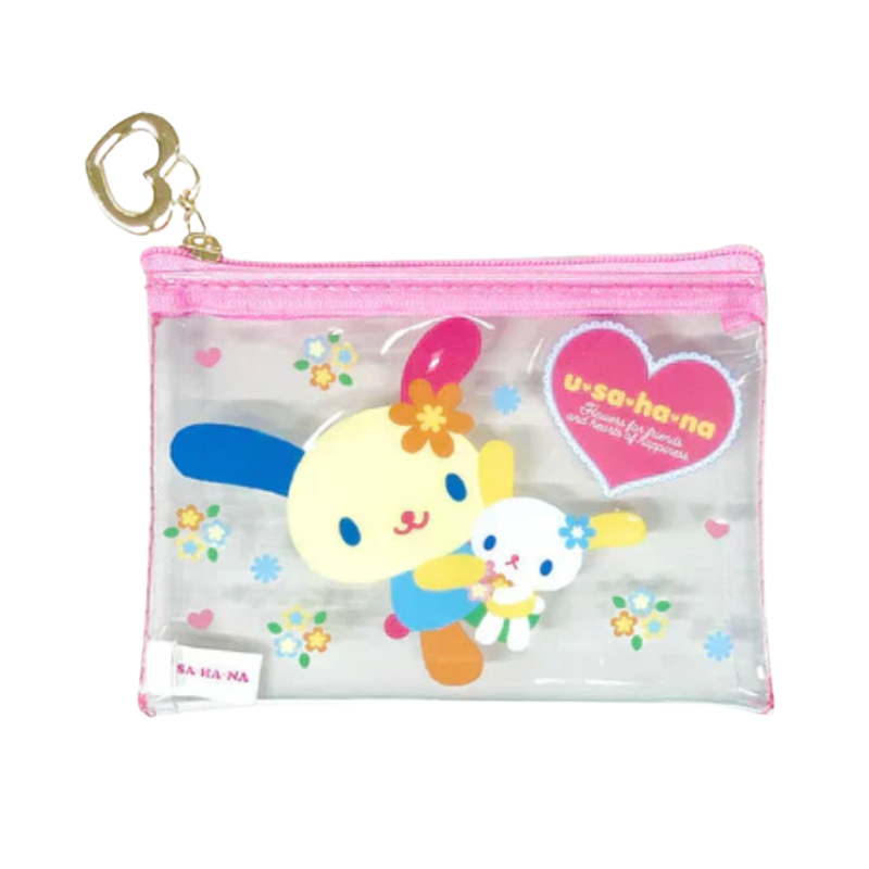 sanrio-usahana-pink-mini-clear-pouch