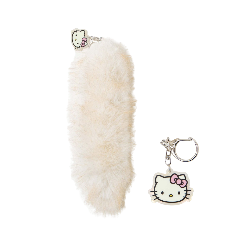 sanrio-x-wego-hello-kitty-white-furry-tail-keychain