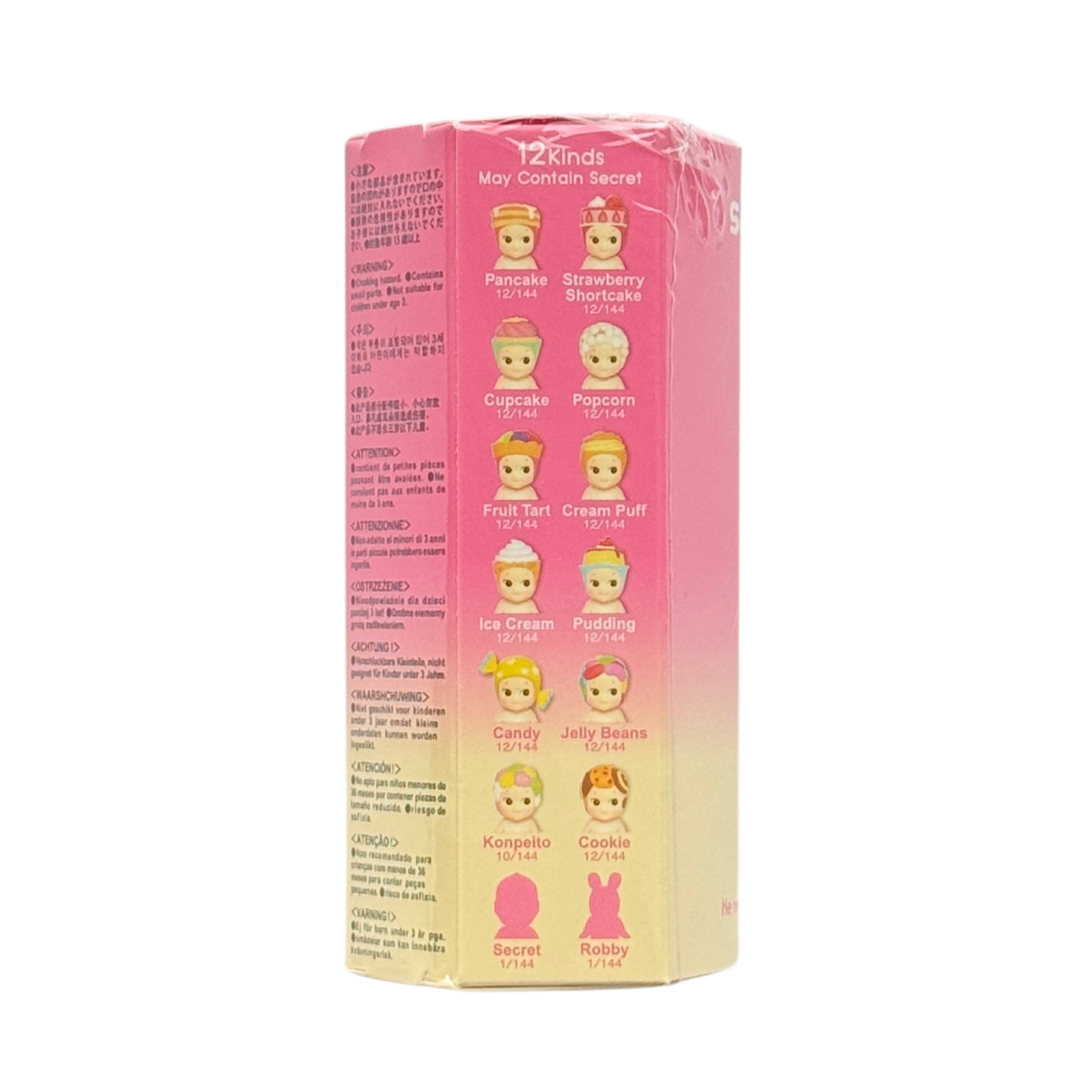 Sonny Angel Sweets Series blind box, back of packaging