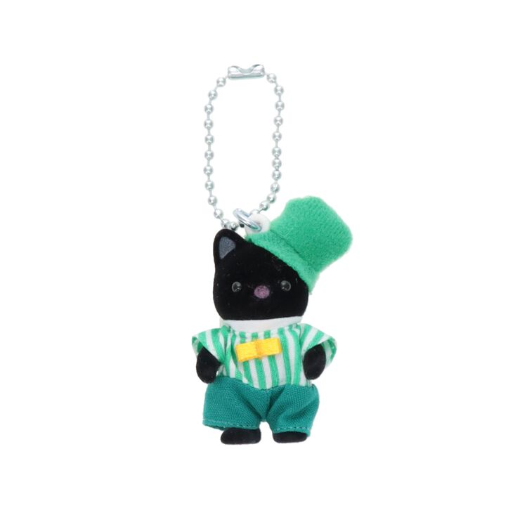 sylvanian-families-charcoal-cat-bow-tie-keychain