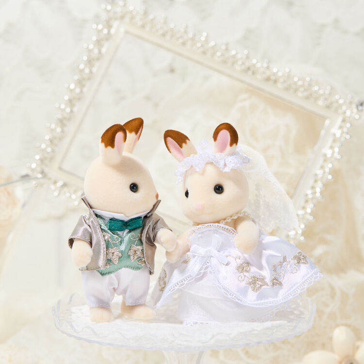 sylvanian-families-chocolate-rabbit-ivy-embroider-lovely-wedding-pair-set