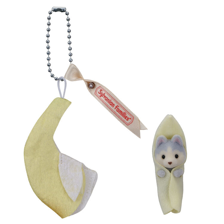 sylvanian-families-husky-baby-banana-keychain