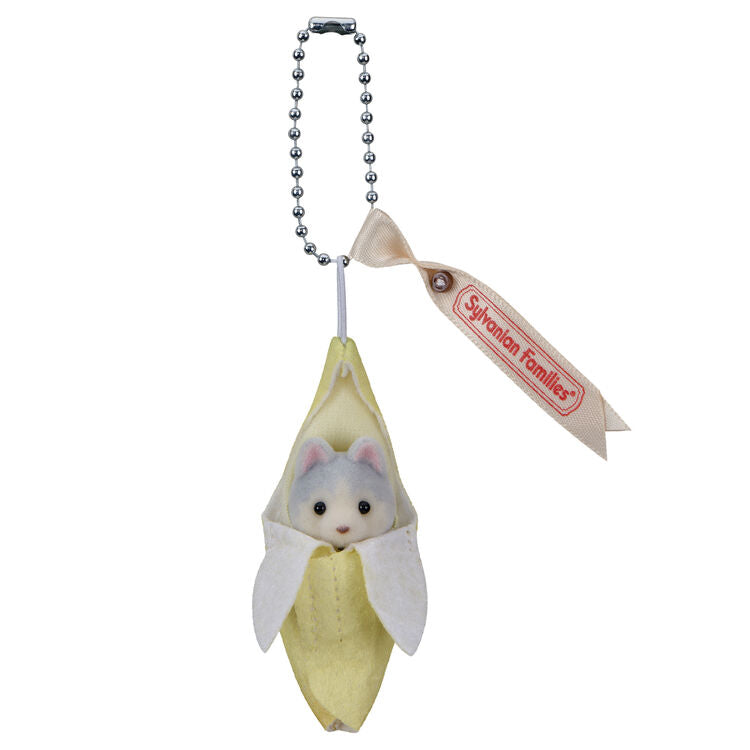 sylvanian-families-husky-baby-banana-keychain