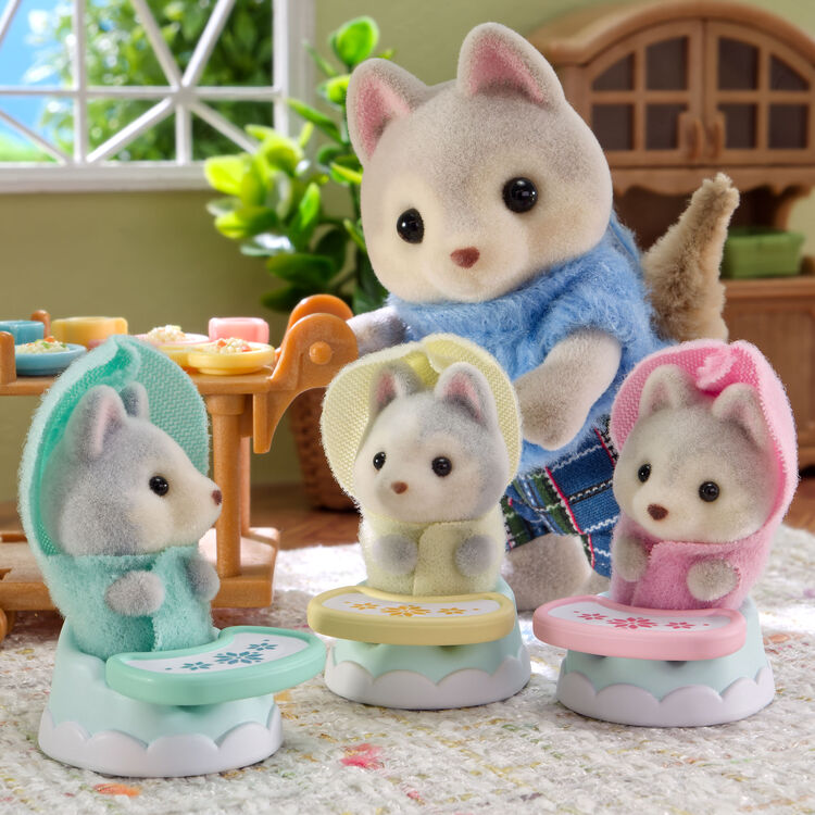 sylvanian-families-husky-baby-triplets-with-baby-chair-set