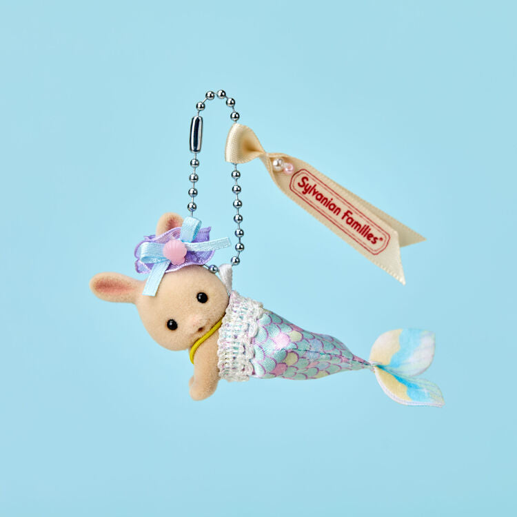 sylvanian-families-milk-rabbit-baby-crawling-mermaid-keychain