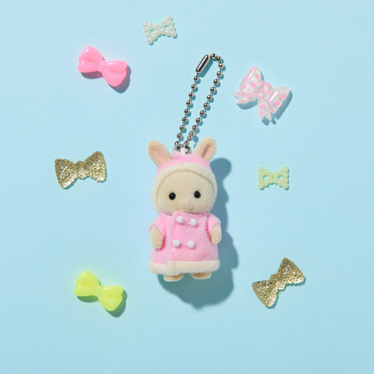 sylvanian-families-milk-rabbit-pink-duffle-coat-keychain